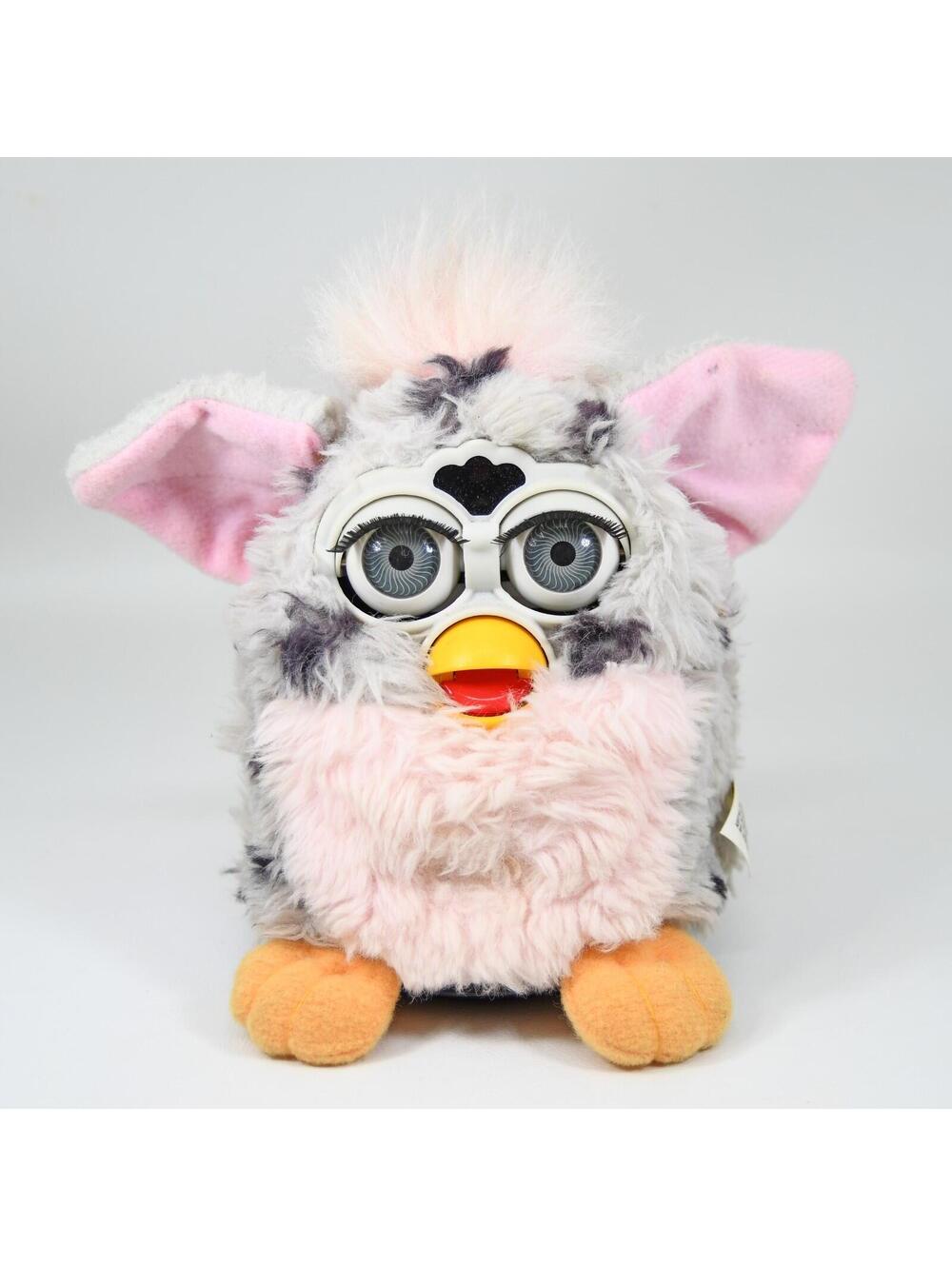 VTG 1998 Furby Leopard Gray Pink Gray Eyes Tiger Electronics Works 70-800 AS IS